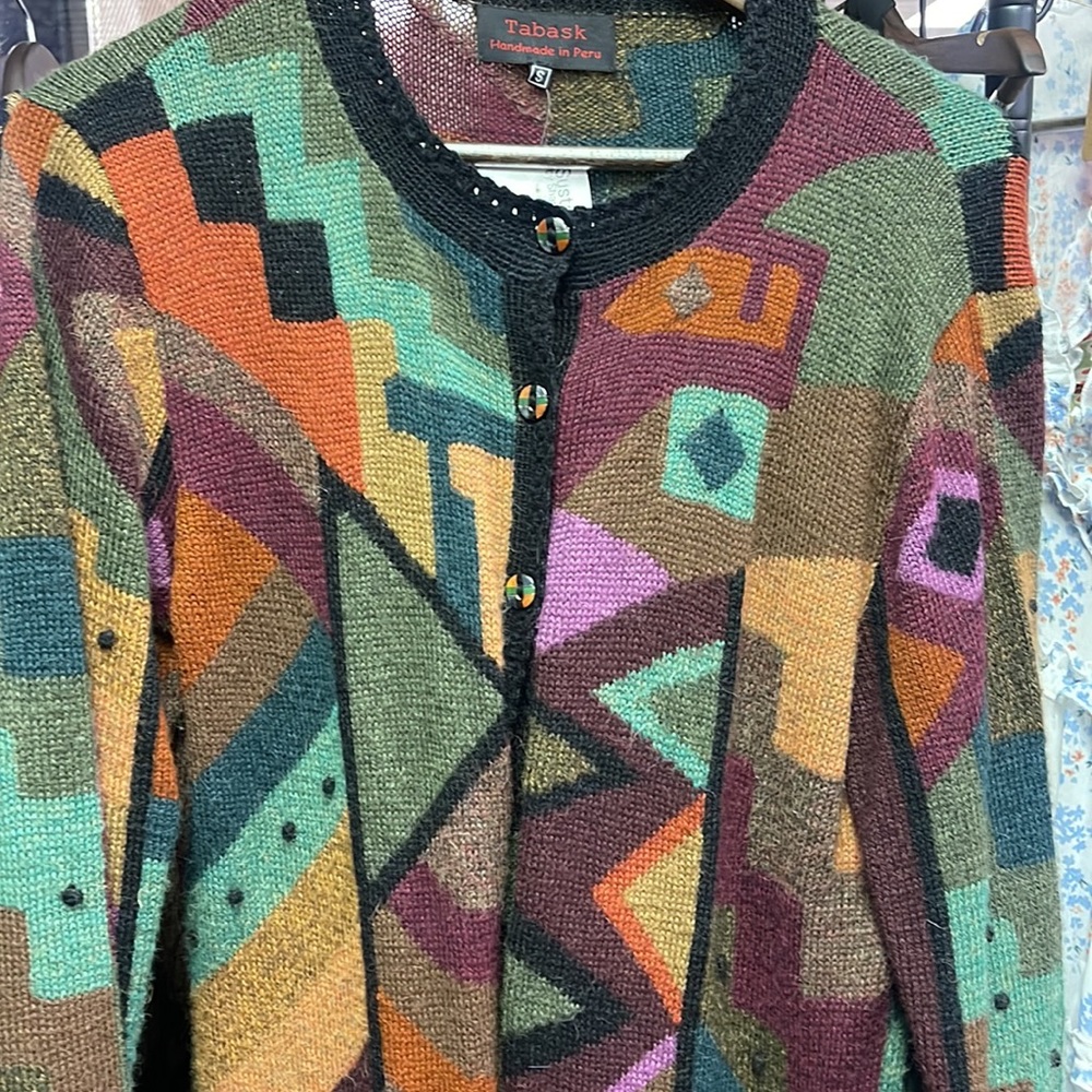 Tabask Handmade in Peru Aztec cashmere maxi sweater